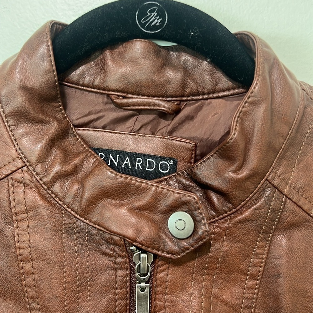 Bernardo Women's Brown Cafe Racer Motorcycle Jacket Size Large - Picture 3 of 6